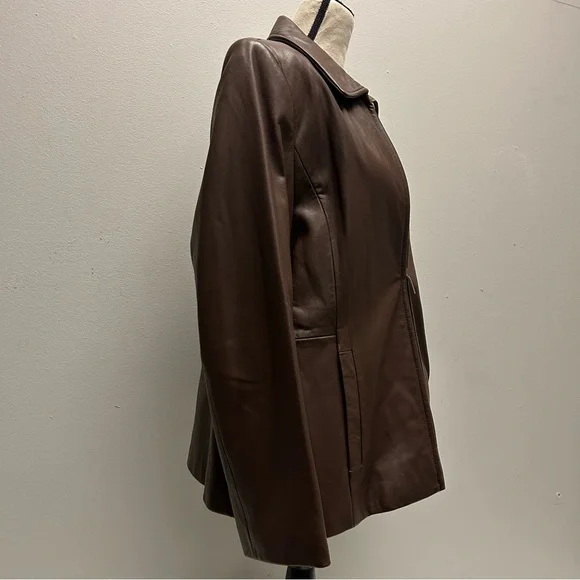 Liz Claiborne- Brown Leather Women's Jacket - Picture 3 of 6